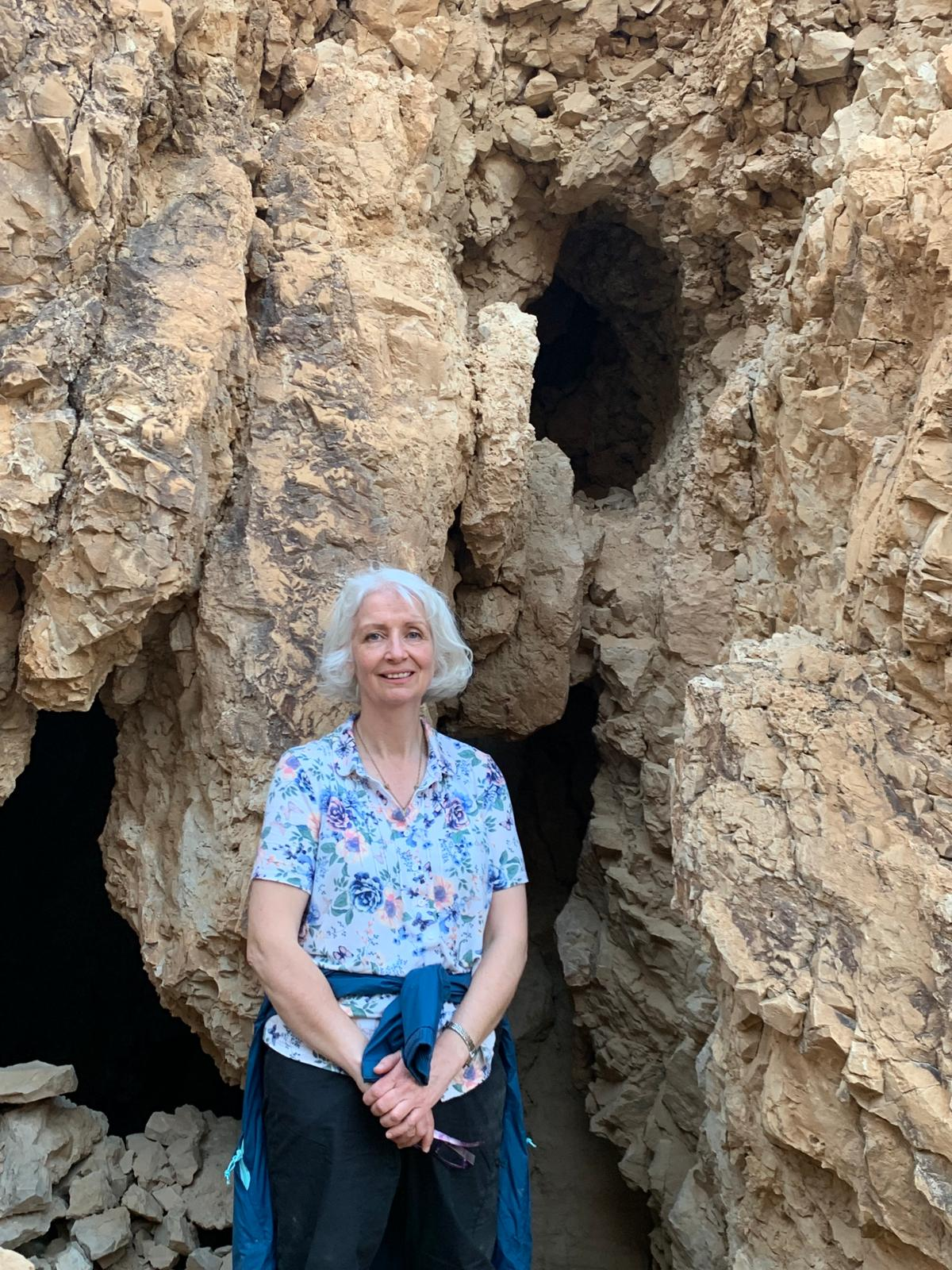 Jill Baker on a study trip among the rock-cut sites of the biblical lands.